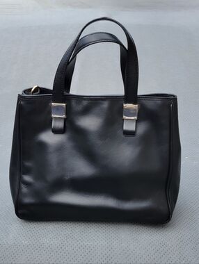 Cole Haan Tali Small Black Leather Gold Hardware Satchel Bag